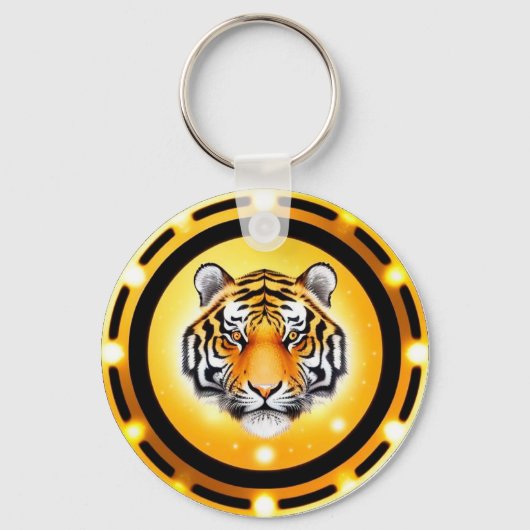 Vet Abstracte tijgerillustratie Sleutelhanger (Achterkant)