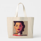 Vet Abstracte Vrouw VURIG & FABULOUS Modern Grote Tote Bag (Achterkant)