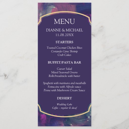 Vet Acryl Schilderen Menu Kaart (Voorkant)