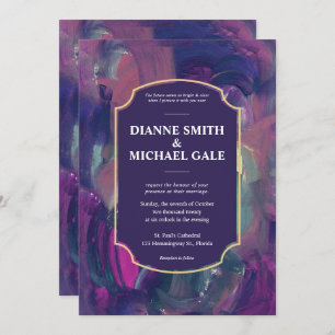 Vet Acryl Schilderij Bruiloft Uitnodiging