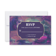 Vet acrylverf RSVP-kaart