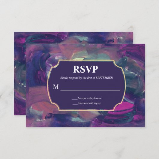 Vet acrylverf RSVP-kaart Kaart (Voorkant / Achterkant)