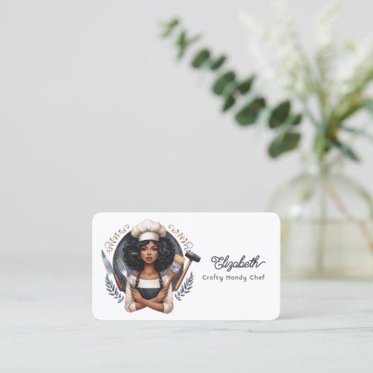 Vet Afro Glam Crafting Business Branding Visitekaartje (Staand voorkant)