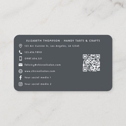 Vet Afro Glam Crafting Business Branding Visitekaartje (Achterkant)