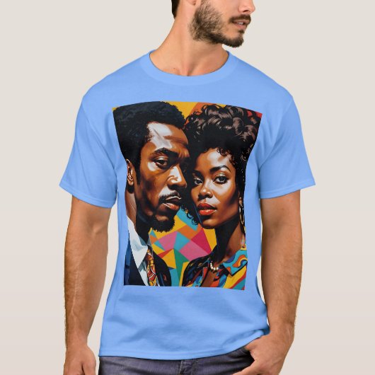 Vet Afrocentrisch Power Couple T-shirt (Voorkant)