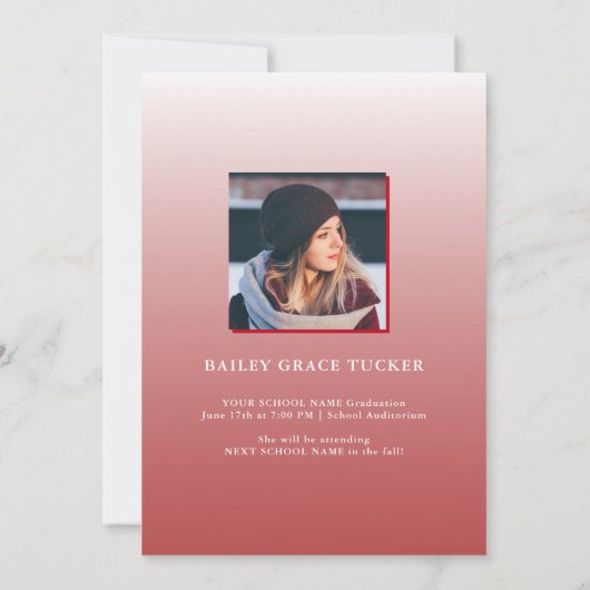 Vet AFSTUDEERDER 2023 Bekleding Rood Afstuderen Aankondiging (Achterkant)