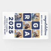 Vet Afstudeerder Aangepast 5 Foto Collage Afstuder Spandoek (Horizontaal)