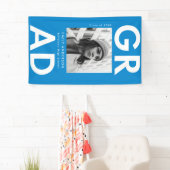 Vet Afstudeerder Blauw Foto Afstuderen Spandoek (Insitu)