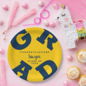 Vet AFSTUDEERDER Blauw op Geel Afstuderen Papieren Bordje (Feest)