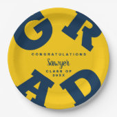 Vet AFSTUDEERDER Blauw op Geel Afstuderen Papieren Bordje (Voorkant)