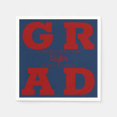 Vet AFSTUDEERDER | Donkerrood op blauw Afstuderen  Servet (Voorkant)