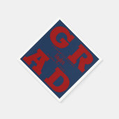 Vet AFSTUDEERDER | Donkerrood op blauw Afstuderen Servet (Hoek)