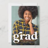 Vet afstudeerder eenvoudig rood verticaal foto afs aankondiging (Voorkant)