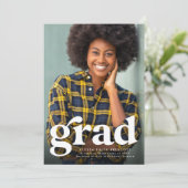 Vet afstudeerder eenvoudig rood verticaal foto afs aankondiging (Staand voorkant)