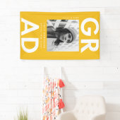 Vet Afstudeerder Geel Foto Afstuderen Spandoek (Insitu)