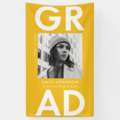 Vet Afstudeerder Geel Foto Afstuderen Spandoek (Verticaal)