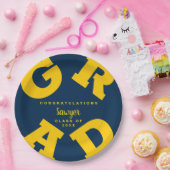 Vet AFSTUDEERDER Geel op Blauw Afstuderen Papieren Bordje (Feest)