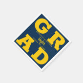 Vet AFSTUDEERDER Geel op Blauw Afstuderen Servet (Hoek)