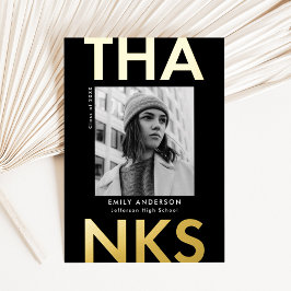 Vet Afstudeerder Gold Foil Afstuderen Hartelijk da Folie Uitnodiging