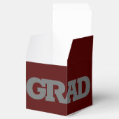 Vet AFSTUDEERDER grijs op donkermaroon Graduparty Bedankdoosjes (Geopend)