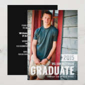 Vet Afstudeerder Guy Foto Afstuderen Party Uitnodi Kaart (Voorkant / Achterkant)