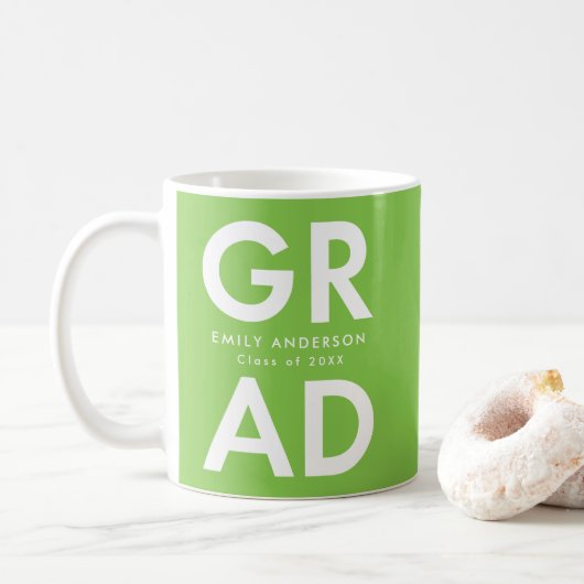 Vet Afstudeerder Lime Green Afstuderen Koffiemok (Met donut)