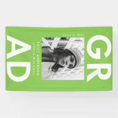 Vet Afstudeerder Lime Green Foto Afstuderen Spandoek (Horizontaal)