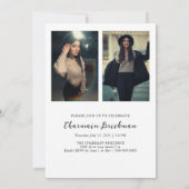 Vet AFSTUDEERDER Meerdere Foto Zwart & Wit Afstude Kaart (Achterkant)