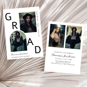 Vet AFSTUDEERDER Meerdere Foto Zwart & Wit Afstude Kaart