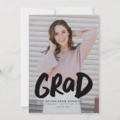 Vet afstudeerder moderne zwarte foto-afstuderen aankondiging (Voorkant)