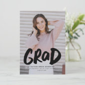 Vet afstudeerder moderne zwarte foto-afstuderen aankondiging (Staand voorkant)