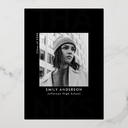 Vet Afstudeerder Roos Goud Afstuderen Dank u kaart (Voorkant)