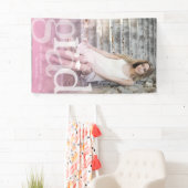 Vet AFSTUDEERDER Roze Ombre Bekleding Foto Afstude Spandoek (Insitu)