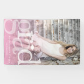 Vet AFSTUDEERDER Roze Ombre Bekleding Foto Afstude Spandoek (Horizontaal)