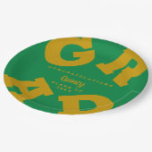 Vet AFSTUDEERDER, speciaal aangepast goud op groen Papieren Bordje (Gekanteld)