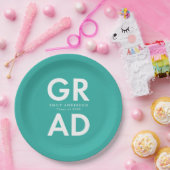 Vet Afstudeerder Turquoise Afstuderen Papieren Bordje (Feest)