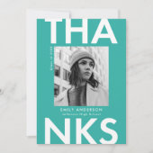 Vet Afstudeerder Turquoise Foto Afstuderen Bedankkaart (Voorkant)