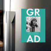 Vet Afstudeerder Turquoise Foto Afstuderen Magnetische Uitnodiging