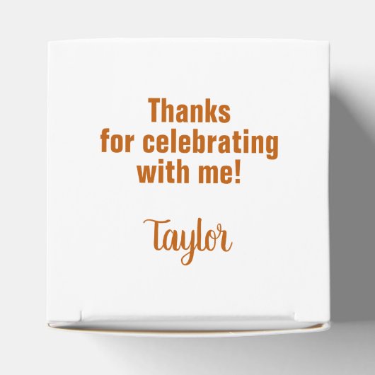 Vet AFSTUDEERDER verbrand Sinaasappel op White Gra Bedankdoosjes (Bovenkant)