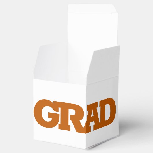 Vet AFSTUDEERDER verbrand Sinaasappel op White Gra Bedankdoosjes (Geopend)