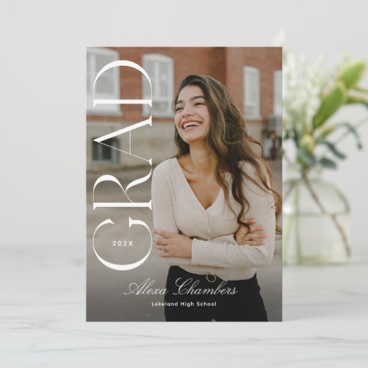 Vet Afstudeerder Volledige foto Afstuderen Kaart (Staand voorkant)