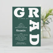 Vet AFSTUDEERDER Wit op Donkergroen Afstuderen Aankondiging (Staand voorkant)