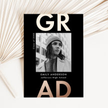 Vet Afstudeerder Zwart en Roos Goud Foto Afstudere