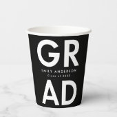 Vet Afstudeerder zwart-wit Afstuderen Papieren Bekers (Achterkant)