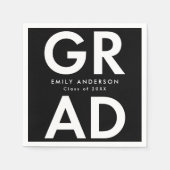 Vet Afstudeerder zwart-wit Afstuderen Servet (Voorkant)