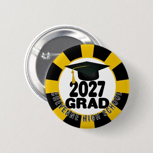 Vet afstudeerjaar 2027 ronde button 5,7 cm (Voorkant /achterkant)