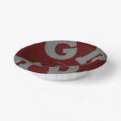 Vet Afstuderen grijs op donkermaroon Papieren Kommen (Gebogen)