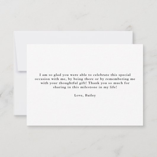 Vet Afstuderen Klasse Jaar Bedankkaart (Achterkant)