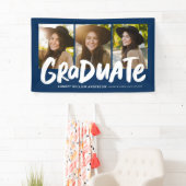 Vet afstuderen modern afstuderen met drie foto's spandoek (Insitu)