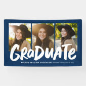 Vet afstuderen modern afstuderen met drie foto's spandoek (Horizontaal)
